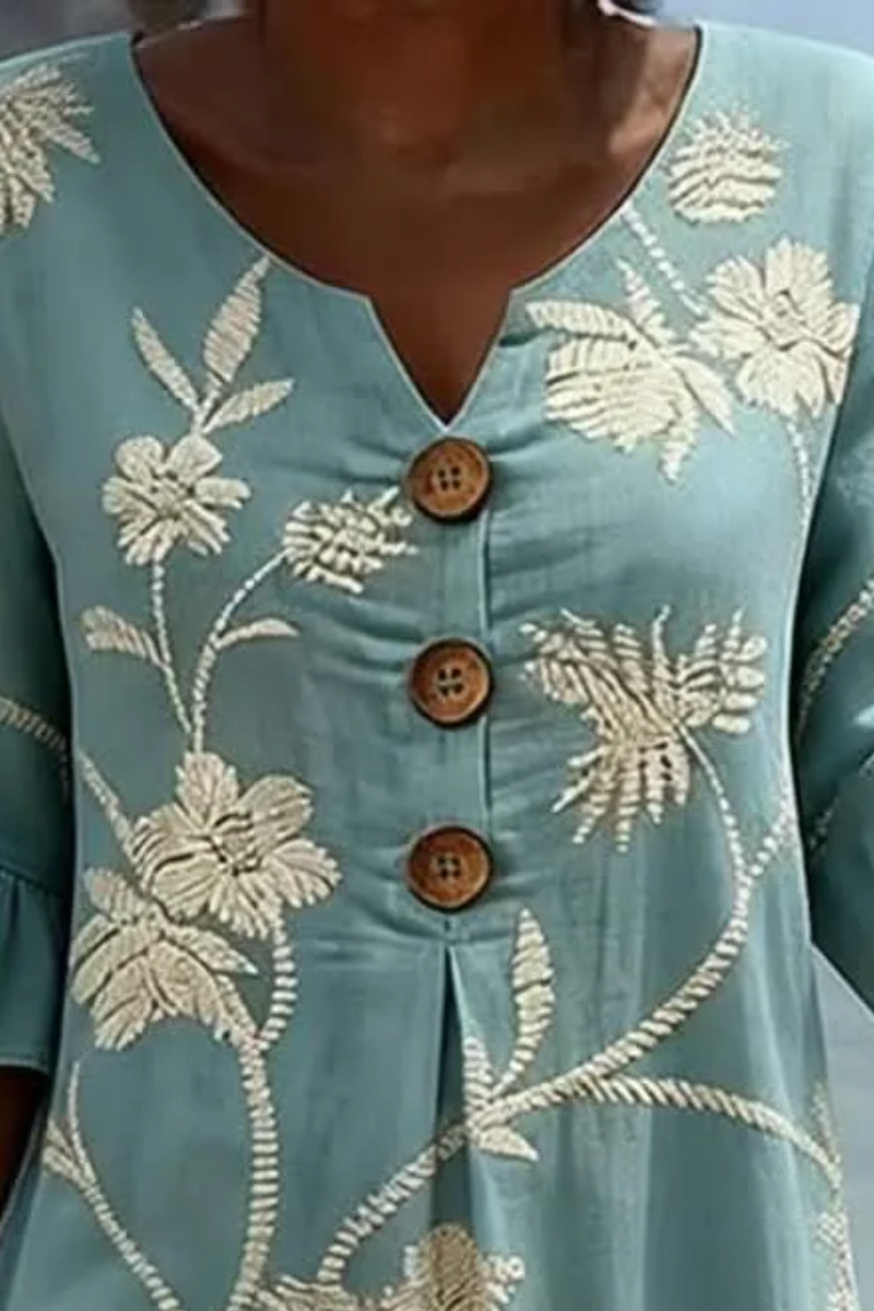 Emilie | Blomstret midi kjole