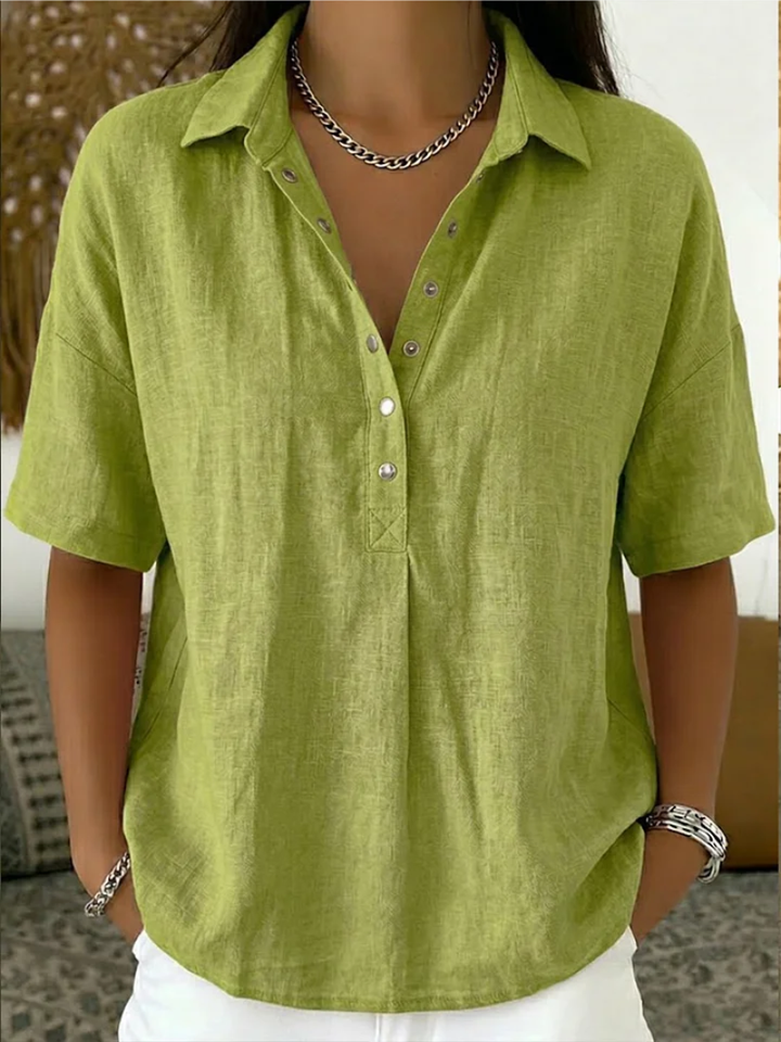 Lise | Bluse med krave og knapper (MIDLERTIDIGT 1+1 GRATIS!)