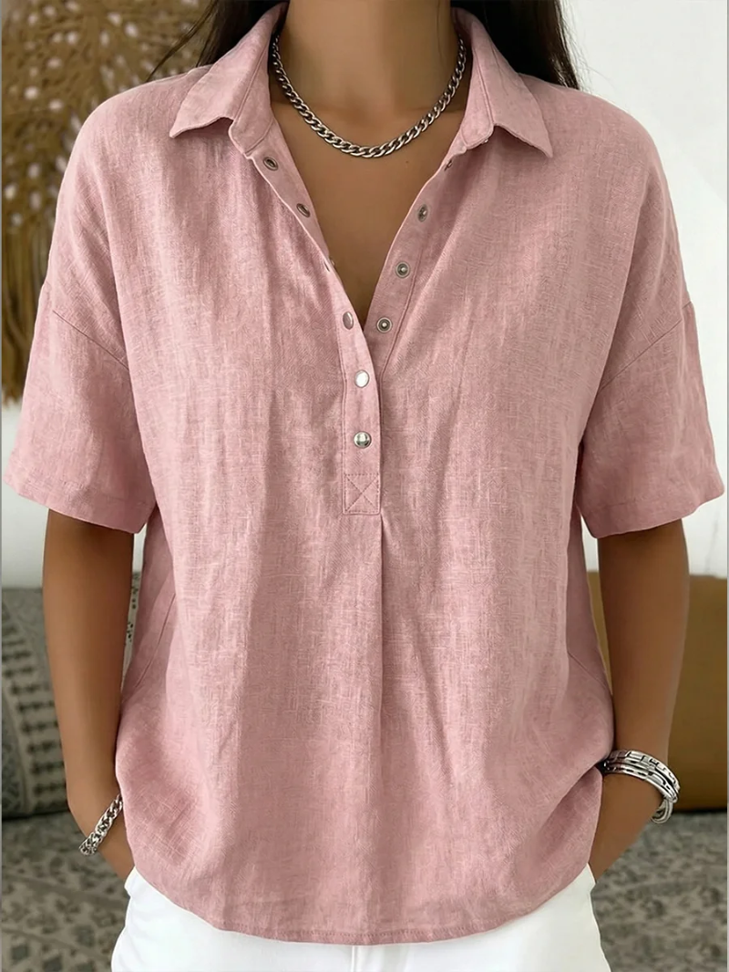 Lise | Bluse med krave og knapper (MIDLERTIDIGT 1+1 GRATIS!)