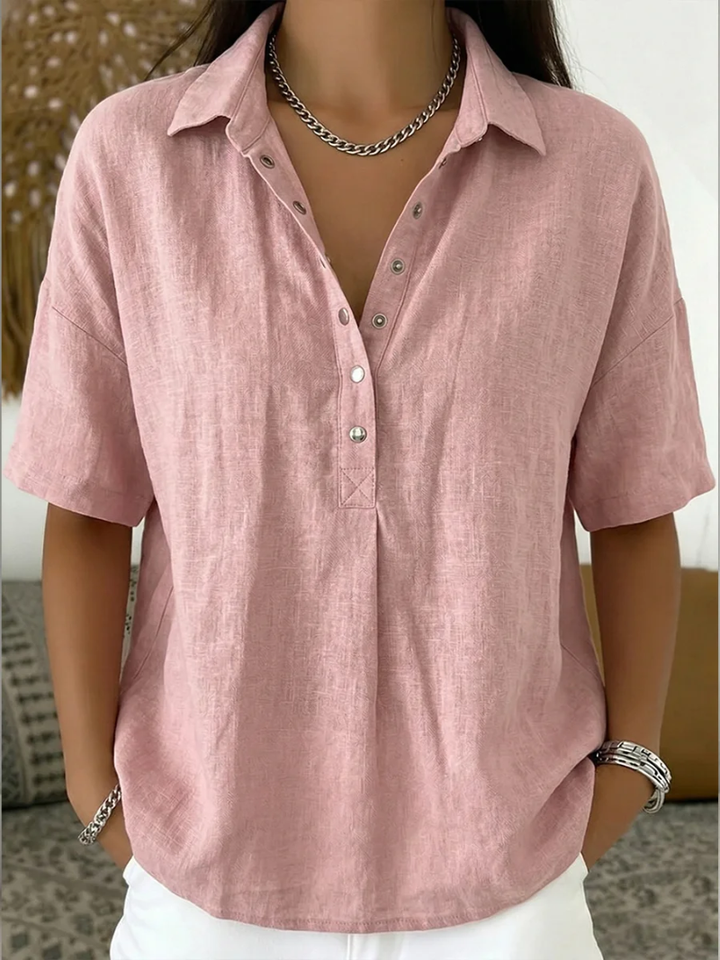 Lise | Bluse med krave og knapper (MIDLERTIDIGT 1+1 GRATIS!)