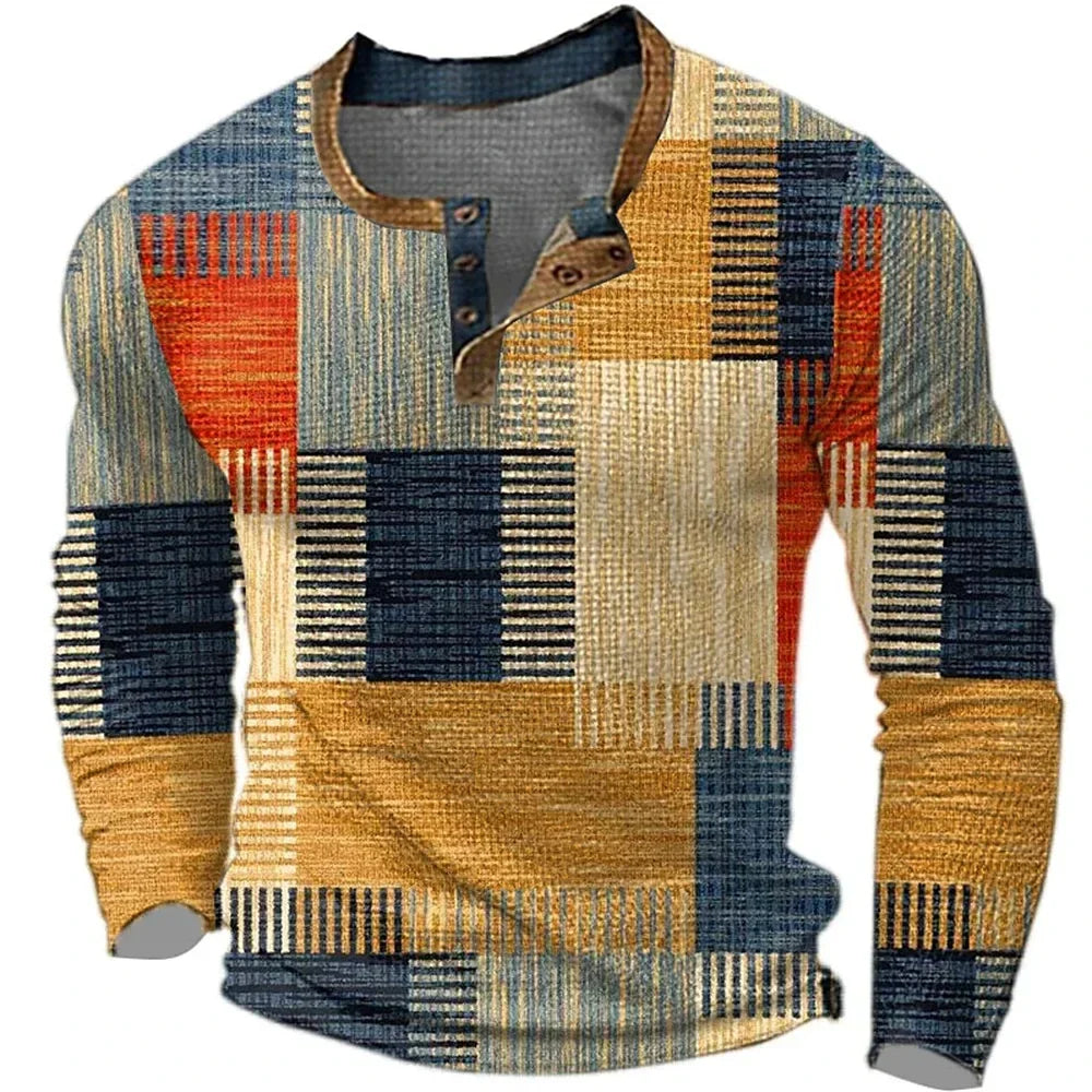 Oscar | Farvet herre-T-shirt med lange ærmer