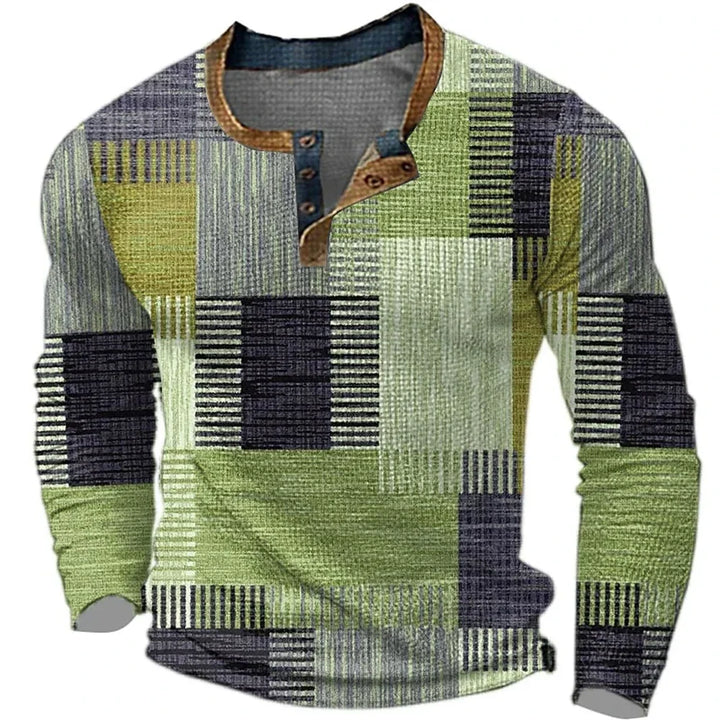 Oscar | Farvet herre-T-shirt med lange ærmer