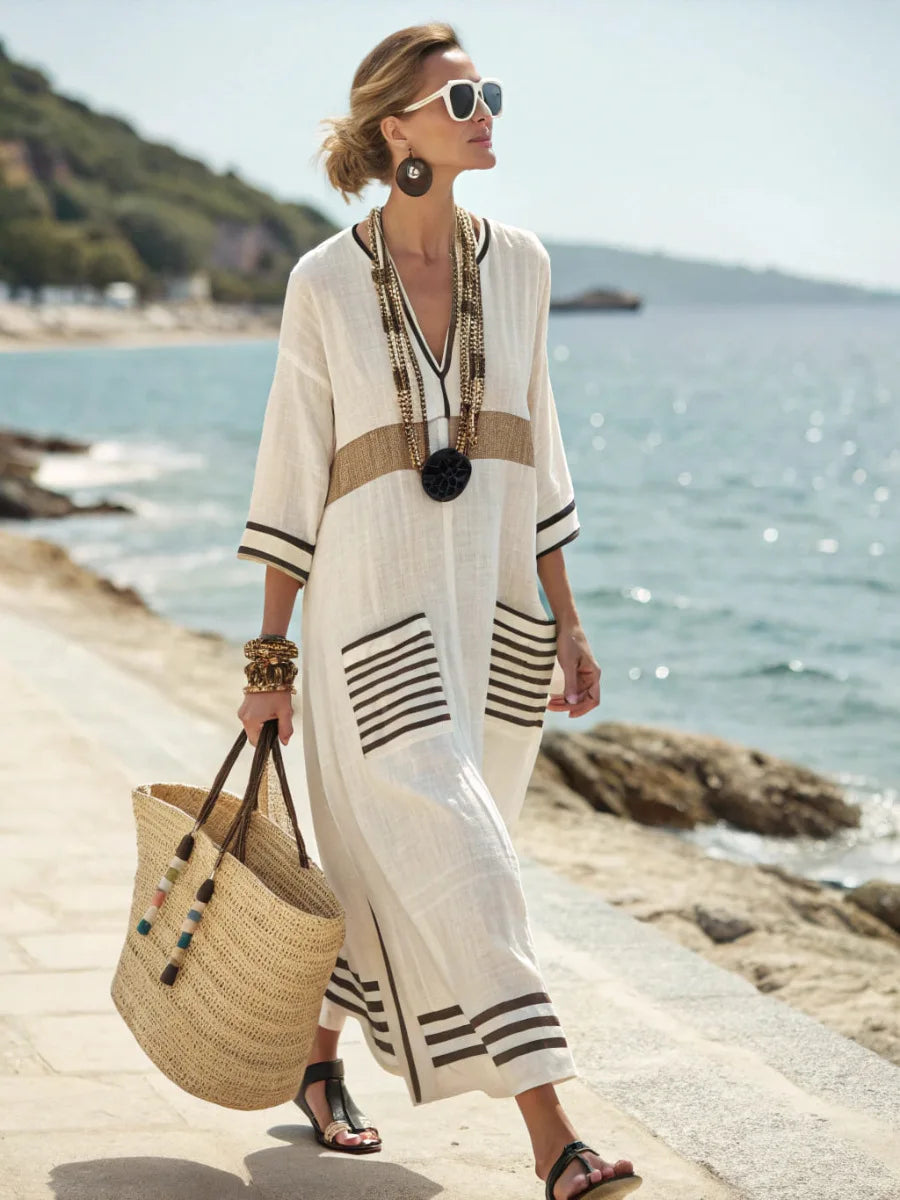 Stine | Elegant løs strand maxi kjole