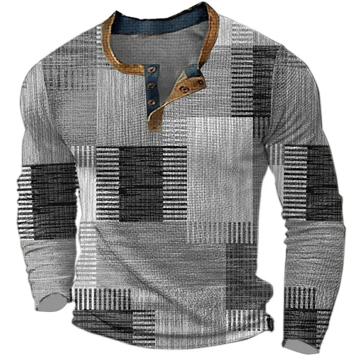 Oscar | Farvet herre-T-shirt med lange ærmer