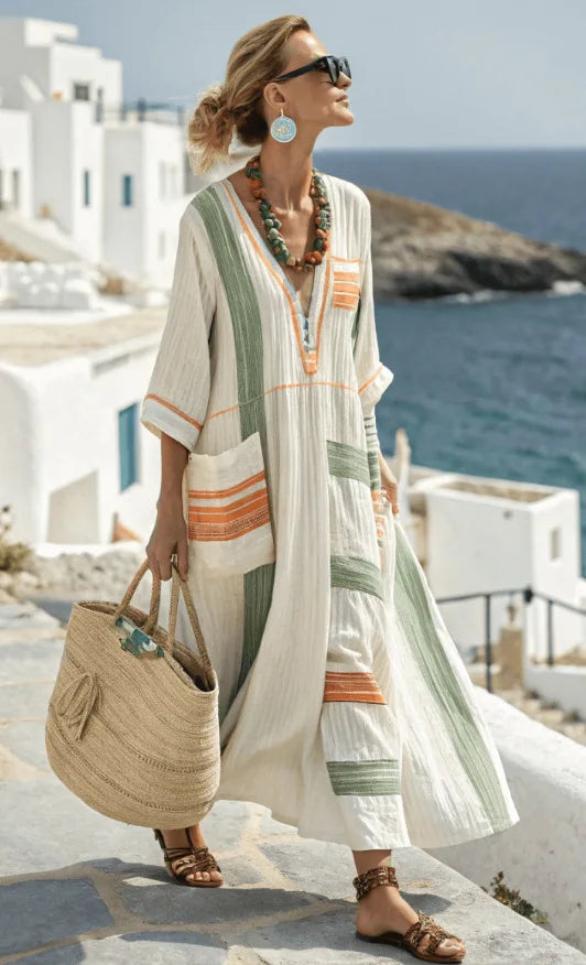 Stine | Elegant løs strand maxi kjole