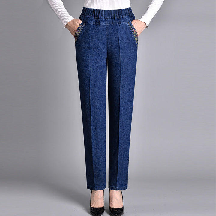 Birthe | Jeans med sideslommer og elastisk talje