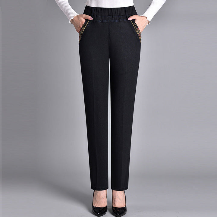 Birthe | Jeans med sideslommer og elastisk talje