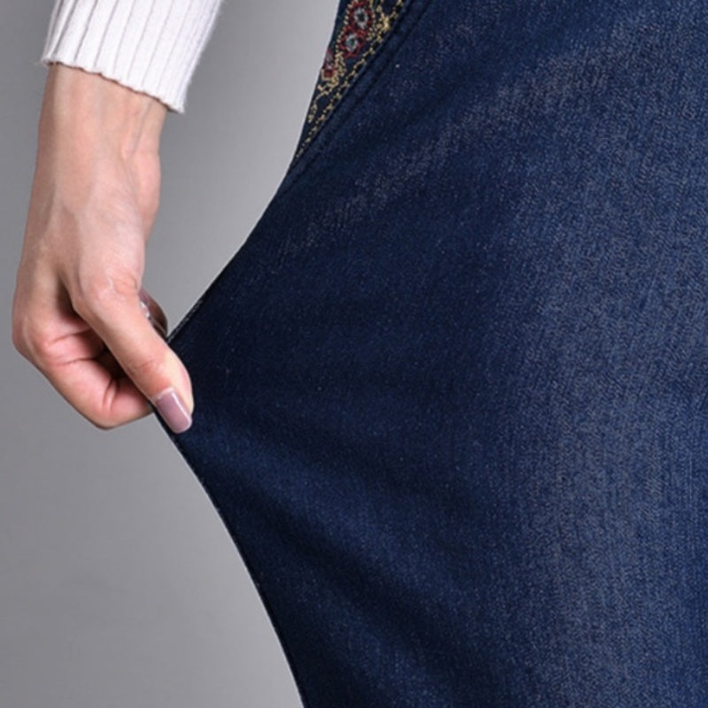 Birthe | Jeans med sideslommer og elastisk talje